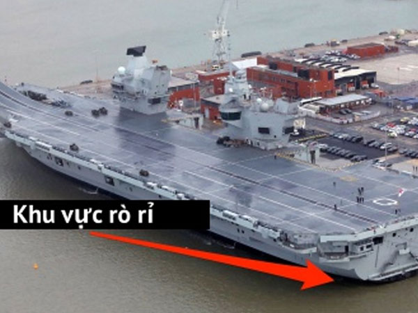 Tàu sân bay hơn 4 tỷ đô của Anh bị rò rỉ nước