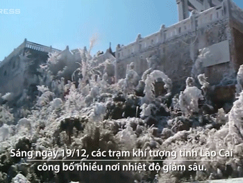 Video: Băng tuyết phủ trắng đỉnh Fansipan, du khách ngỡ như ở Thụy Sĩ