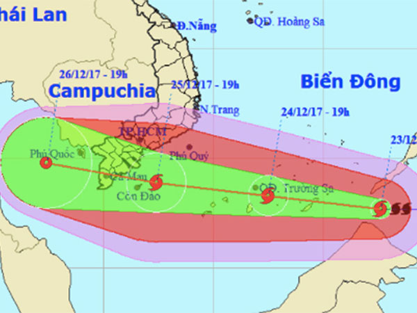 Thời tiết 24/12: Bão giật cấp 15, miền Bắc thêm khí lạnh