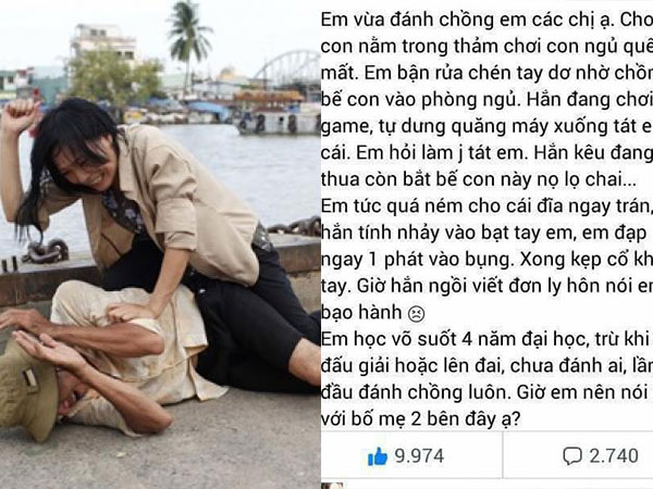 Cô gái khoe 'đánh chồng', các bà vợ ủng hộ rần rần