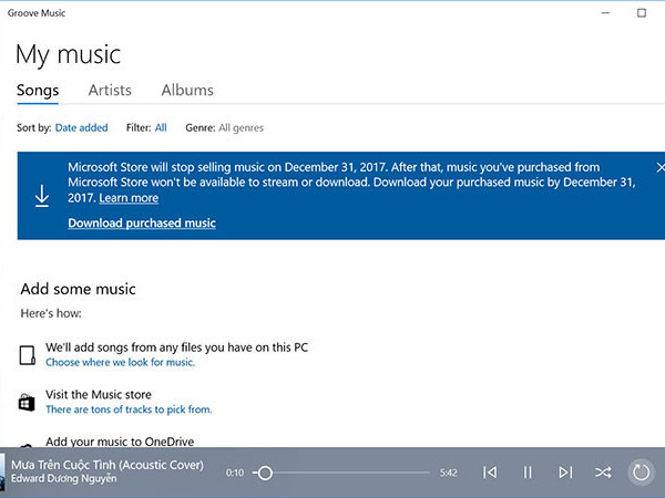 Microsoft đóng cửa dịch vụ Groove Music