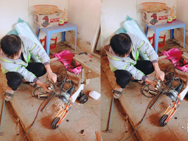 Bé nào cũng thích đồ chơi, nhưng mấy ai có bố khéo tay như "nhà sáng chế" thế này, làm xe tự lái tặng con gái mới chịu