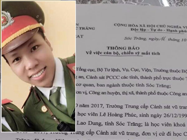 Tung lực lượng truy tìm chiến sỹ công an nghi bị bắt cóc, tống tiền