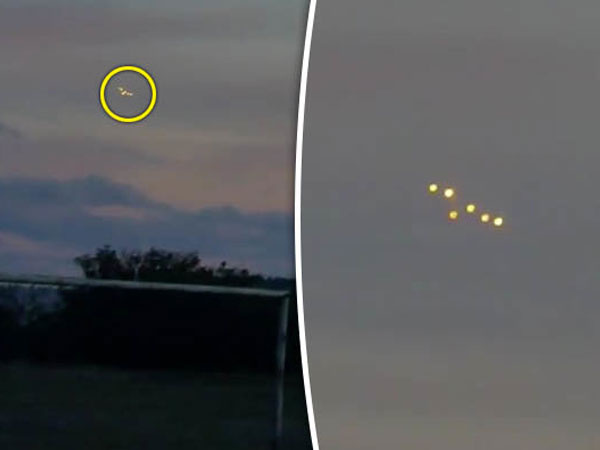 Khoảnh khắc 'phi đội 6 UFO' rực sáng trên bầu trời Ukraine