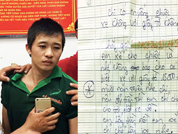 Trộm xe tay ga rồi để lại thư đòi tiền chuộc