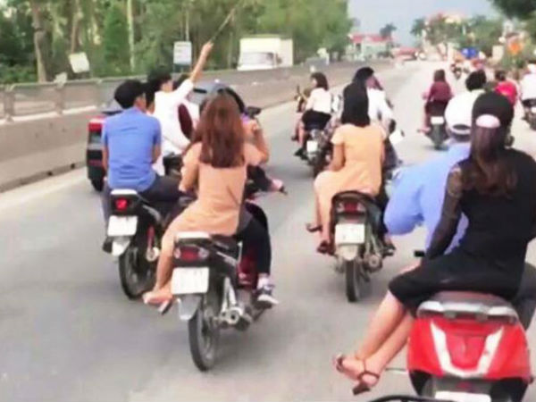 Phạt đoàn rước dâu không đội mũ bảo hiểm 6 triệu đồng