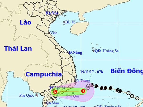 Áp thấp nhiệt đới di chuyển, các tỉnh Nam Bộ mưa lớn
