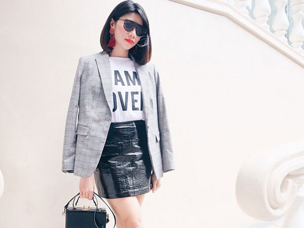 Plaid Blazer, mẫu áo thời thượng cho nàng văn phòng