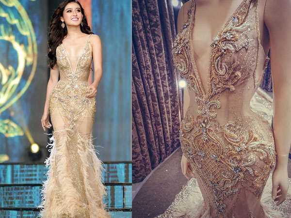 Bộ đầm đính hàng chục nghìn viên pha lê của Huyền My ở bán kết Miss Grand International