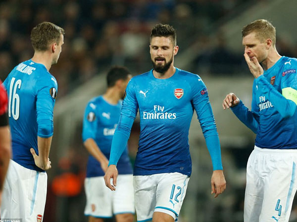 Arsenal chịu thất bại đầu tiên ở cúp châu Âu mùa này
