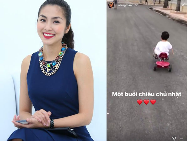 Fan thích thú với hình ảnh quý tử nhà Hà Tăng đạp xe đồ chơi như tay đua chính hiệu