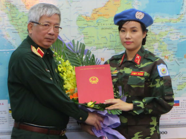 Việt Nam cử nữ sĩ quan đầu tiên tham gia gìn giữ hòa bình Liên Hợp Quốc