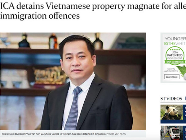 Singapore xác nhận đang tạm giữ ông 'Phan Van Anh Vu'