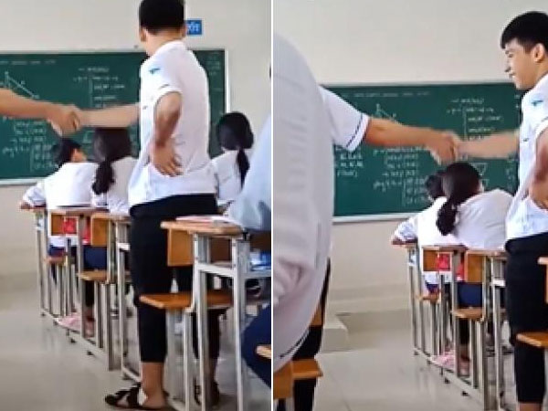 Học trò bị phạt đứng bắt tay suốt buổi vì cãi nhau trong giờ học
