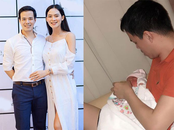 Hình ảnh đại gia mía đường - chồng Sang Lê cho con bú khiến người hâm mộ thích thú