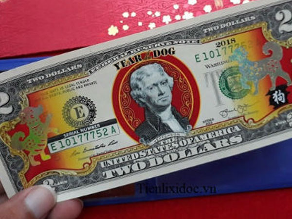 Gần nửa triệu đồng một tờ 2 USD may mắn in hình chó