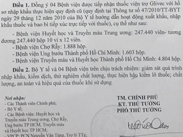 Cục quản lý Dược 'thúc' các bệnh viện tiếp nhận thuốc trị ung thư viện trợ