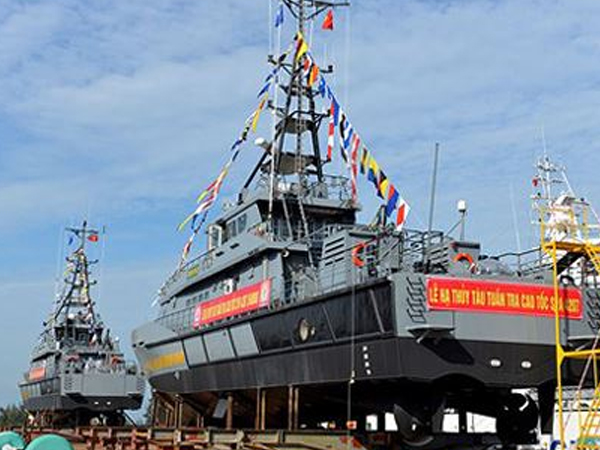Hạ thủy 2 tàu tuần tra cho Bộ đội Biên phòng