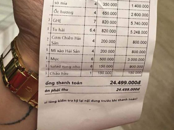 Đoàn khách của ca sĩ Quang Lê tố bị chặt chém tại Đà Nẵng, nhà hàng nói phải bù lỗ
