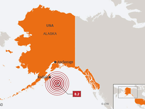 Động đất 8 độ ngoài khơi Alaska gây cảnh báo sóng thần
