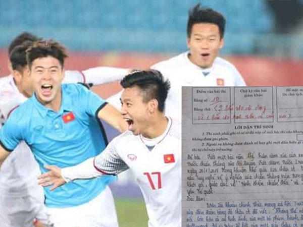 Nữ sinh được 10 môn Ngữ văn vì viết quá xúc động về chiến thắng của U23 Việt Nam