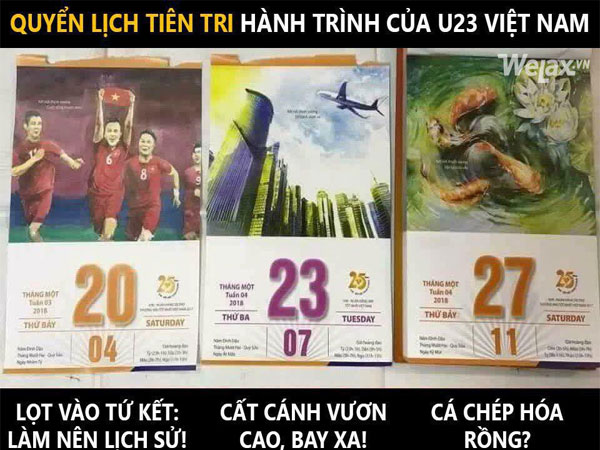 Cộng đồng mạng thi nhau khoe ảnh lịch ngày 27/1 để 'tiên đoán' kết quả cho U23 Việt Nam