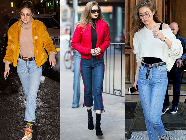 Tủ đồ toàn quần jeans lửng sành điệu của Gigi Hadid
