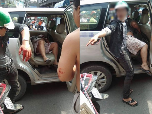 Sau va chạm nhỏ, nam thanh niên đội mũ GrabBike rút hung khí đâm người đi đường trọng thương
