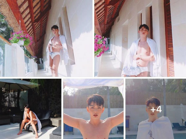 Đào Bá Lộc đăng ảnh 'táo bạo' bên hồ bơi nhân ngày kỉ niệm 1 năm yêu nhau với bạn trai