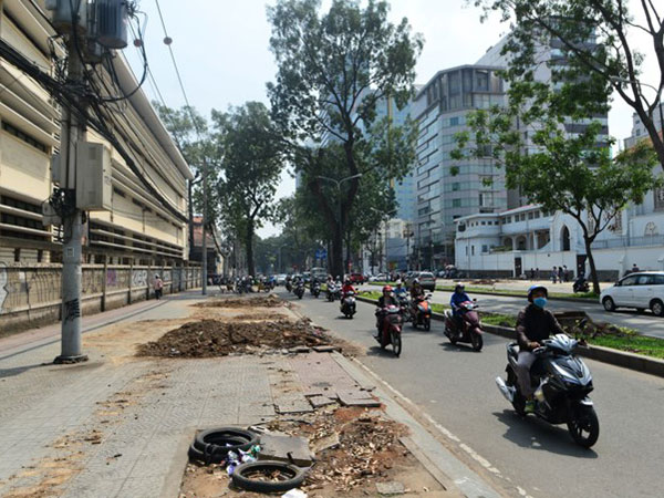 Đường Tôn Đức Thắng thay đổi bất ngờ sau khi hàng cổ thụ bị đốn hạ