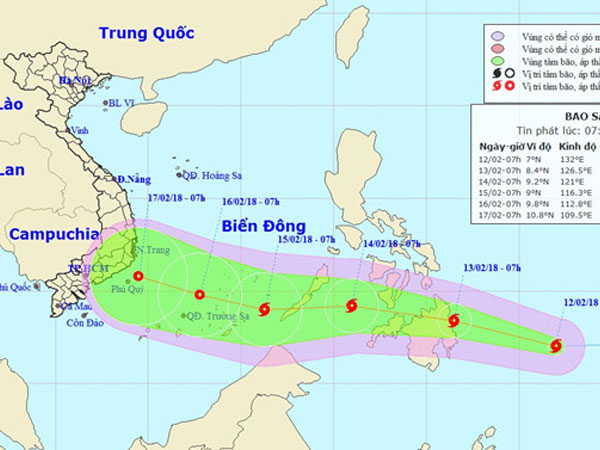 Bão mạnh cấp 8 hướng thẳng vào Biển Đông