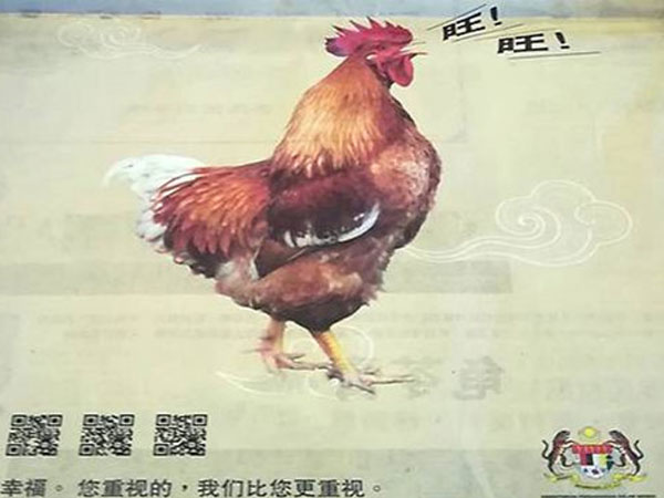 Malaysia xin lỗi vì hình ảnh gà 'sủa' tiếng chó mừng năm Tuất