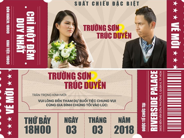 Thiệp cưới lấy cảm hứng từ vé xem phim của chàng đạo diễn 9X