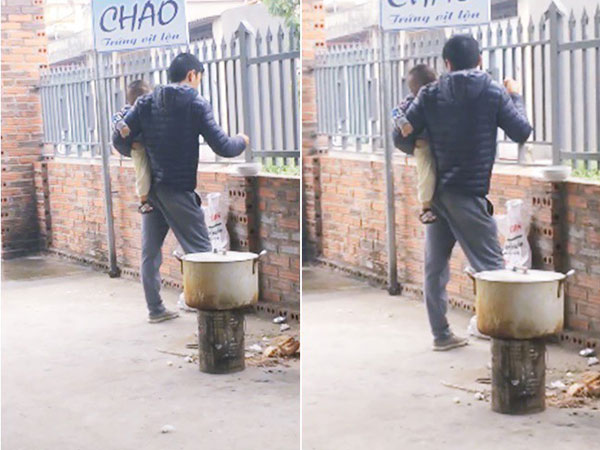 Hình ảnh ông bố dỗ dành đút cháo cho con khiến nhiều chị em ngưỡng mộ: 'Chỉ thiếu mỗi ti để cho con bú còn đâu chồng làm được tất'