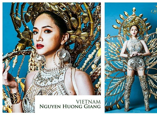 Dàn chân dài mặc trang phục dân tộc HH Chuyển giới khoe ngực 'khủng'