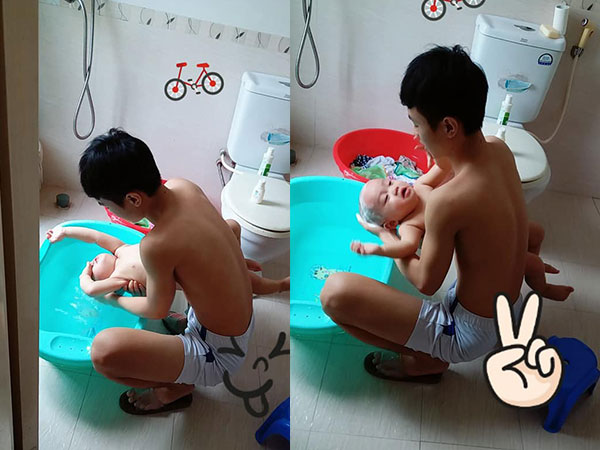 Thanh niên 99 đã đảm đang biết chăm cháu lại còn đẹp trai khiến hội chị em mê tít