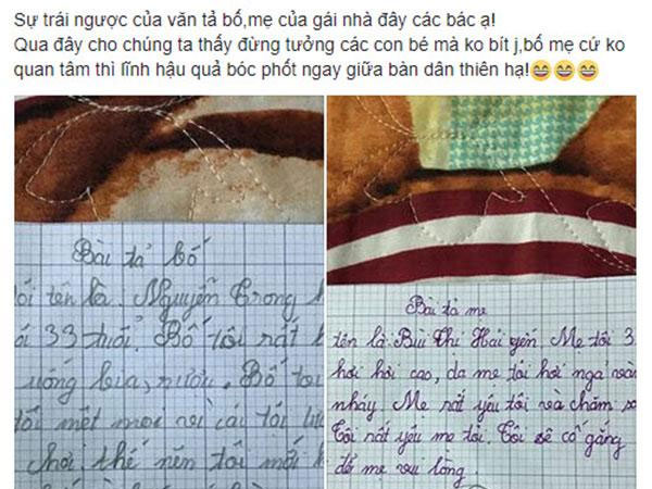 Chỉ qua một bài văn miêu tả, ông bố Hà thành bị con gái “bóc” tội 'làm mẹ mệt mỏi'