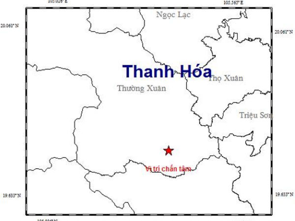 Động đất 3 độ richter ở biên giới Thanh Hóa