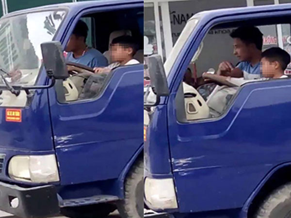 Ông chú ở Thanh Hóa phân trần việc giao tay lái xe tải cho cháu 10 tuổi