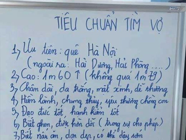 12 tiêu chuẩn chọn vợ của chàng trai bị dân tình 'ném đá' dữ dội