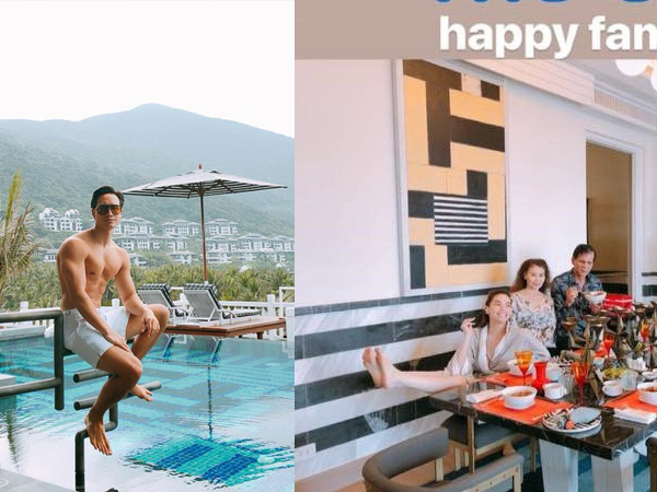 Giữa tin đồn kết hôn, Kim Lý 'hộ tống' gia đình Hà Hồ đi nghỉ dưỡng