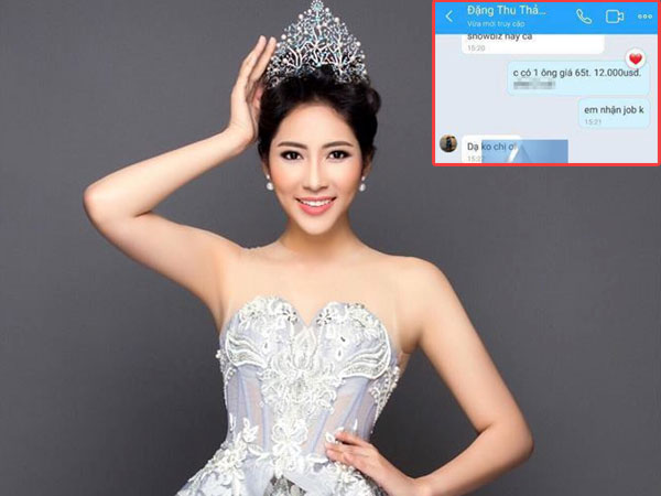 Sau Andrea, Đặng Thu Thảo bị lộ tin nhắn mời 'đi khách' giá 12.000 USD