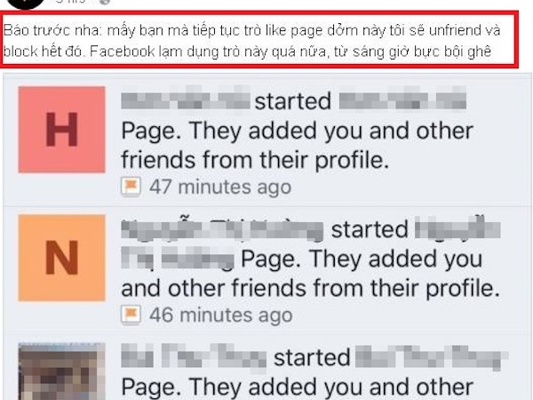Người dùng Facebook Việt bức xúc vì bị ép like Fanpage cá nhân