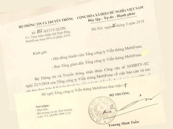 Bộ TT-TT muốn Mobifone sớm chấm dứt hợp đồng mua AVG