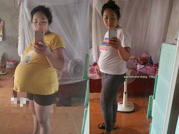 Hình ảnh mẹ trẻ 4 năm mổ 3 đứa con, tăng cân vùn vụt đến mất hết cả dáng khiến người xót kẻ chê