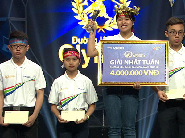 Nữ sinh hát 'Em gái mưa' thắng tuyệt đối tại cuộc thi tuần Olympia