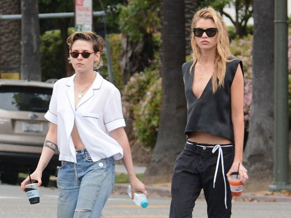 Kristen Stewart cùng người yêu đồng giới diện áo 'mát mẻ', thả rông vòng 1 trên phố