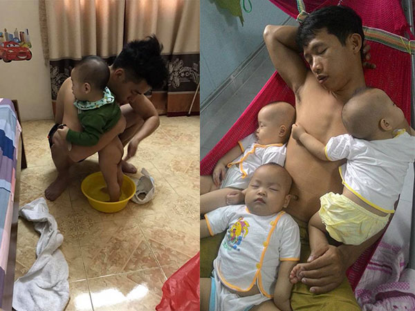 Thay bỉm, ru ngủ, chơi cùng con và 1.001 hình ảnh đáng yêu chứng minh 'bố là tất cả' của các nhóc tì