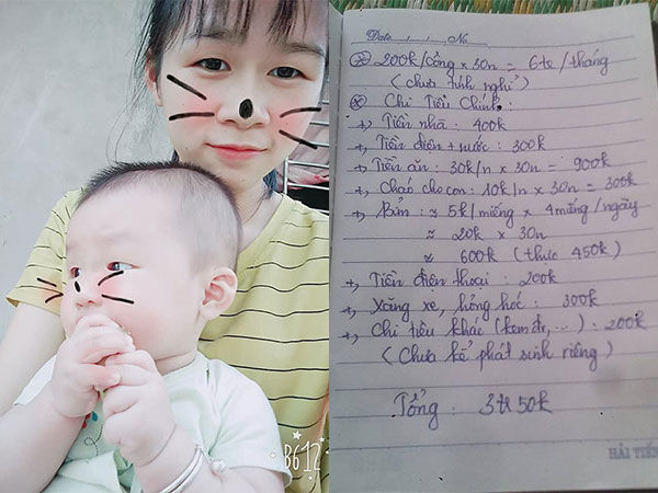 Tổng thu nhập chỉ vỏn vẹn 6 triệu, phải đi thuê nhà, mẹ 9X vẫn chi tiêu ngon lành cho 3 người, còn để dư được 3 triệu/tháng