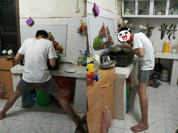 Nỗi khổ của chàng trai cao 1m82: Xoạc chân hết cỡ mới đứng vừa kệ bếp, mẹ chỉ ước con lùn đi 10cm